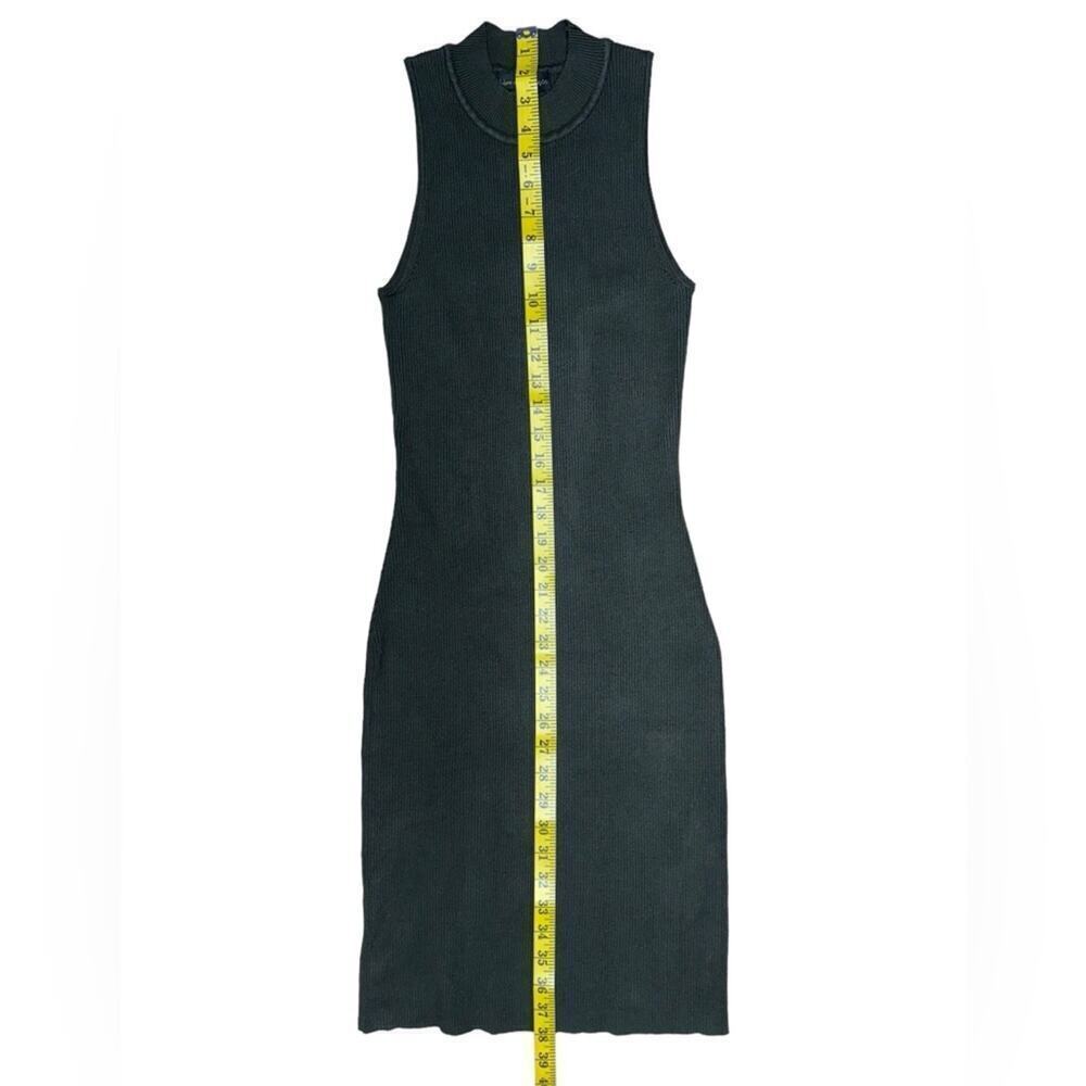 House of Harlow 1960 Sleeveless Mock Neck Ribbed Midi Dress Forest Green Small - Picture 15 of 16